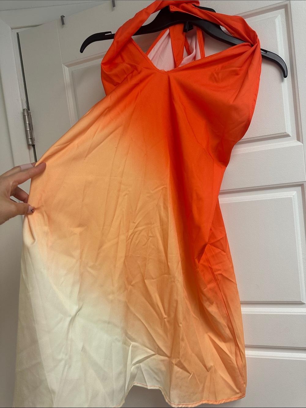 SHEIN Orange to Cream Ombre Halter Dress